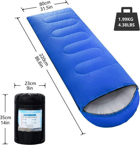 Sleeping Bags for Adults, Kids & Girls - Lightweight Waterproof Sleeping Bag for 3-4 Seasons Hiking, Camping