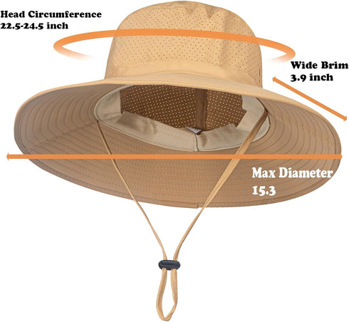 Rosoz Boonie Bucket Hat for Men Women, Wide Brim Cooling Fishing Hat - Breathable UV Protection for Beach Garden