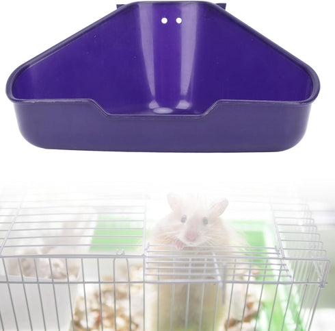 Triangle Corner Potty Sandbox, Plastic Wall Hanging Anti Splashing Small Animals Litter Box Bath Tub Container