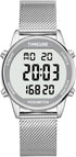 Women's Stylish Step Counter Pedometer Watch with Stainless Steel Bracelet, No App or Charging Needed - TU-2401
