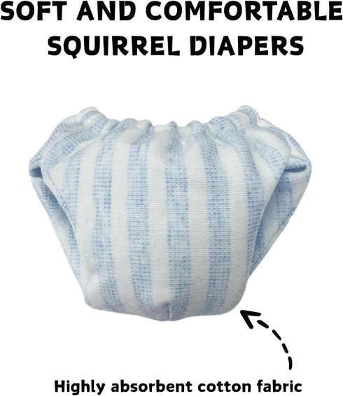 (3 Pack, (3.9" 6.3"), Count, 3) Washable Squirrel Diapers - Extra Small Reusable Pet Cloth Diapers Highly Absorbent