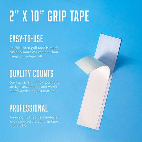 Wedge Guys Professional Golf Grip Tape, 2" x 10", Solvent Activated Double Sided Adhesive Strips