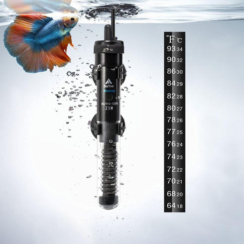 Aquarium Heater Adjustable 25W, Submersible Fish Tank Heater with Electronic Chip Thermostat