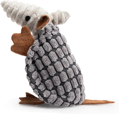 Hollypet Fluffy Dog Toys, Squeaky Plush Toys for All Breeds, Stuffed Chew Toy for Small, Medium, Large Dogs (Dark Gray)