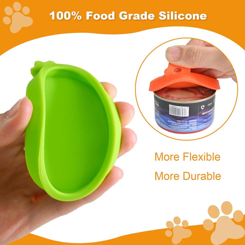 3 Pack Cat Food Can Lids - Food Safe BPA Free & Dishwasher Safe Silicone Covers for Cat Food Cans