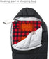 Heated Sleeping Bag Pad, Heated Sleeping Bag Liner with Type-C Input, 5 Heating Zones, Black & Red Flannel
