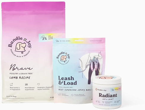Leash & Load Dog Treats Beef Jerky Snack Bars, 5 oz Bag, Natural Superfood Grain Free Dog Treat Made with Real Beef,