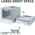 2-in-1 Foldable Cat Litter Box with Lid, Enclosed Potty, Large Top Entry Anti-Splashing Toilet, Easy to Clean Including