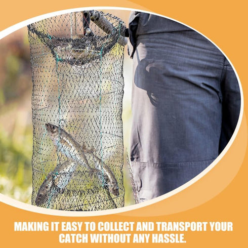 2pcs 17x10 Inch Portable Collapsible Fish Trap Metal Mesh Turtle Trap Saltwater Shrimp Lobster Easy to Use and Store