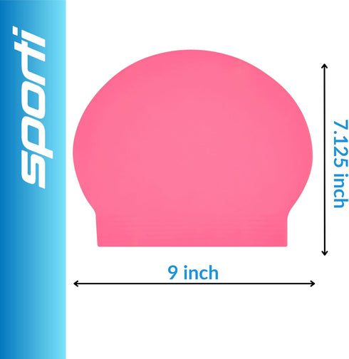 Sporti Kids Latex Swim Cap, Anti-Slip Ribbing, Easy to Wear Thin Rubber Bathing Cap