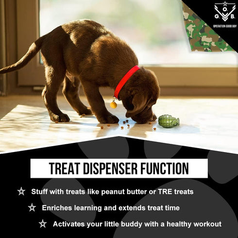 Operation Good Boy Durable Grenade Dog Toy, Patriotic Military Inspired Chew Toy for Teething and Interactive Play