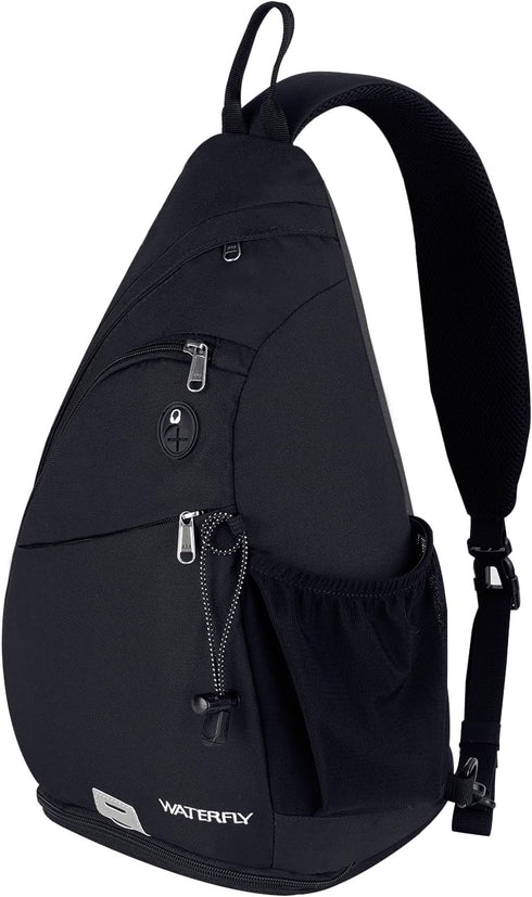 WATERFLY Sling Bag Crossbody Backpack: Over Shoulder Daypack Casual Cross Chest Side