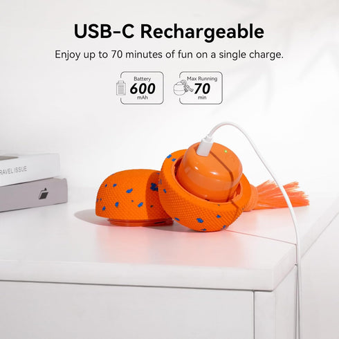 Cheerble Smart Interactive Dog Toy, Wicked Ball Rolly, Automatic Moving, Bouncing, Rotating, E-TPU Material, with Rope