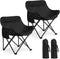 Seeloowy 2 Pack Compact Camping Chairs Portable Folding for Outside with Carry Bag