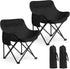 Seeloowy 2 Pack Compact Camping Chairs Portable Folding for Outside with Carry Bag