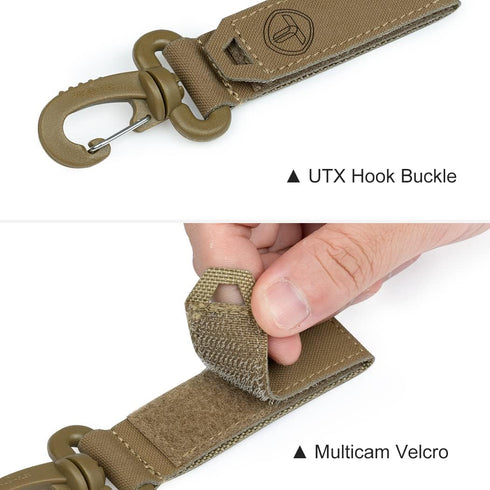 Tactical Gear Clip Nylon Carabiners, 2” Military Hooks for EDC MOLLE Webbing Keychains