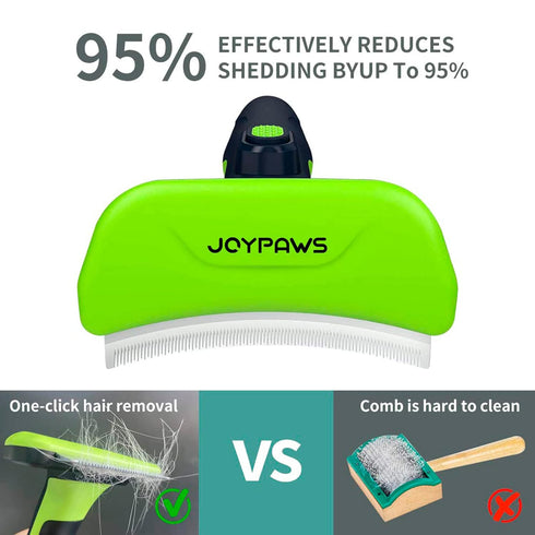 Pet Grooming Brush for Dogs and Cats, Self-Cleaning Undercoat Deshedding Tool, Green Hair Brush