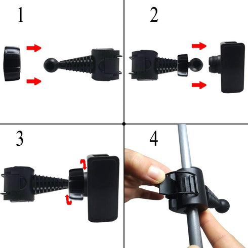 Golf Phone Holder - Swing Recording Clip, Black, Compatible with Smart Phones & Golf Alignment Sticks