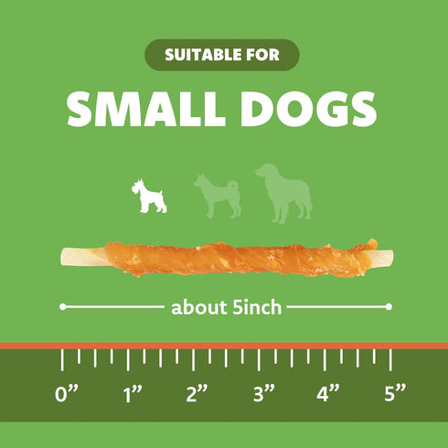 MON2SUN (8.82 -Pack 1) Rawhide Free Dog Treats Chicken Wrapped Cod Sticks for Small Dogs Healthy Training Treats Soft