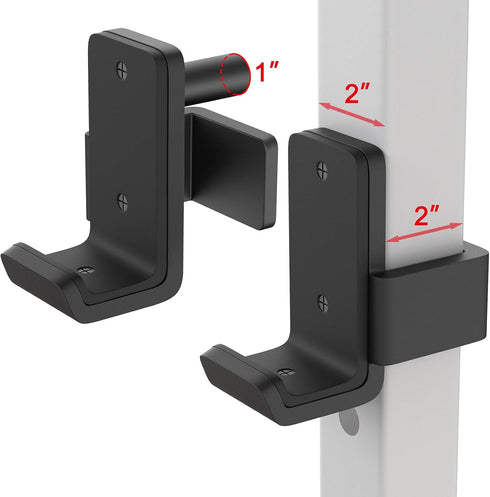 SELEWARE Solid Steel J Hooks for 2" x 2" or 3" x 3" Tube Power Cage, Set of 2 Barbell Holders