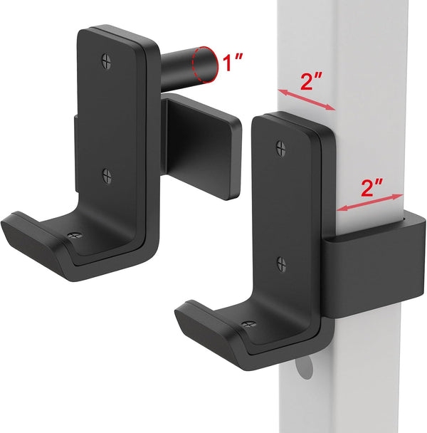 SELEWARE Solid Steel J Hooks for 2" x 2" or 3" x 3" Tube Power Cage, Set of 2 Barbell Holders