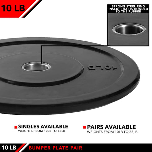 JFIT Olympic 2" Cast Iron Grip Plate or Rubber Bumper Plates - Singles or Pairs, 6 Weights Available