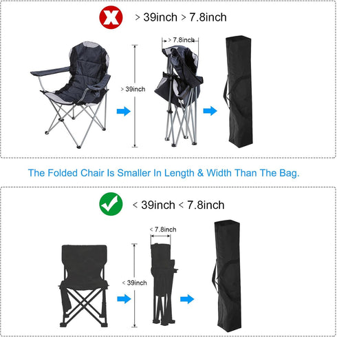 39 Inch PATIKIL Camp Chair Replacement Bag, Nylon Foldable Carrying Bag Large Zippered Bag with Shoulder Strap