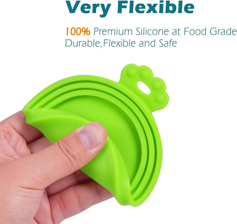 PetBonus 2 Pack Silicone Pet Can Cover Lids, Universal Size for Dog Cat Food, BPA Free, Dishwasher Safe (Blue, Green)