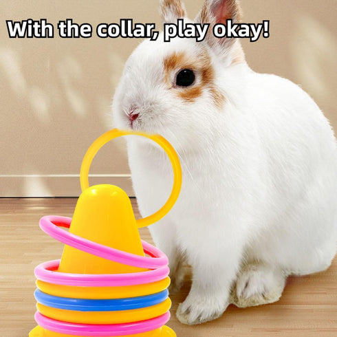 5 Rabbit Training Rings Toy Interactive Educational Stacking Rings Random Colors Puzzle Toys for Small Animal Bird