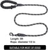 Round Rope Dog Leash 5 FT with Comfortable Padded Handle, Highly Reflective Threads for Medium & Large Dogs (Black, 5