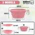 Rest-Eazzzy 2-Pack Silicone Collapsible Dog Bowls, BPA Free Dishwasher Safe, Portable Foldable Travel Bowl, Food Water Feeding Cup Dish for Dogs Cats with 2 Carabiners (Grey, Pink, 600 ML)