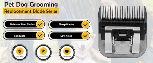 Detachable Steel Clipper Blades for Dogs, Size-10, Compatible with Andis Cutting Length 1/16"