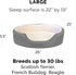 Furhaven Orthopedic Dog Bed for Large/Medium Dogs, Sherpa & Suede Oval Lounger, Removable Washable Cover, Gray, Large,