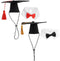 LUOZZY 4 PCS Pet Graduation Caps with Bow Tie, Small Dog Graduation Caps with Red/Gold Tassel, Costume Accessory
