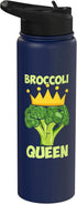 Vegan Awareness & Broccoli Veggie Activism Broccoli Queen Broccoholic Broccoli Lover Vegetable Vegan Stainless Steel Insulated Water Bottle