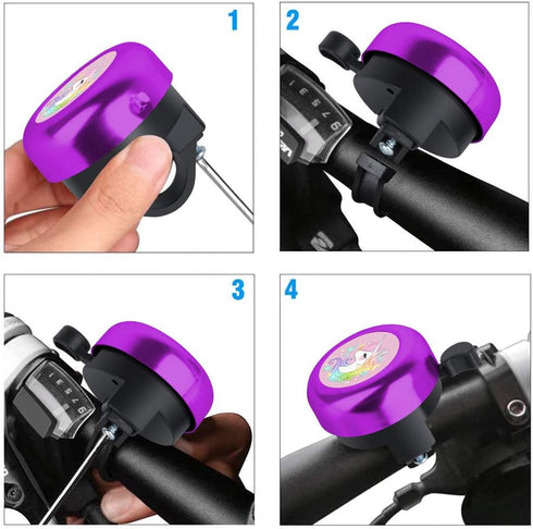 MZELQ Bicycle Bell, Cute Clear Sound Adjustable Size Aluminum Bike Accessories Bell Ring for All Ages