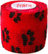 Prairie Horse Supply 2 Inch Vet Wrap Tape Bulk (Pack of 6) - Green, Pink, Red, Black Paw Prints