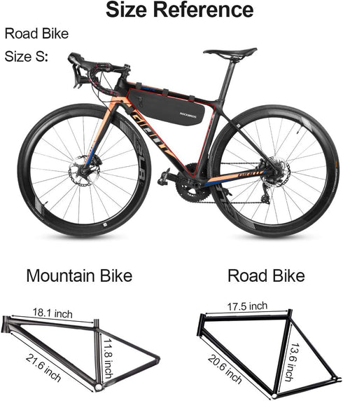 ROCKBROS Waterproof Bike Frame Bag - Triangle Bag for Bicycle Under Top Tube Storage