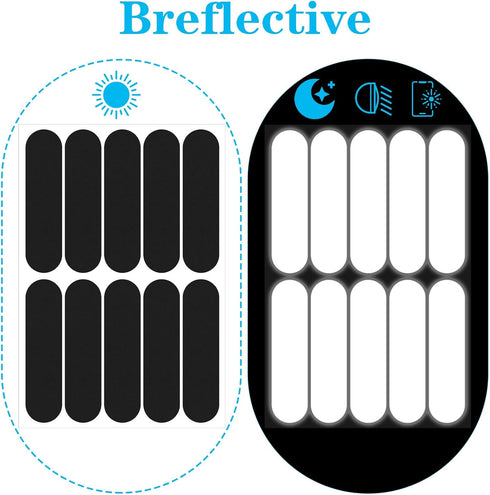 HJZHII 10PCS Black Reflective Tape, Motorcycle Helmet Decals Reflective Stickers for Helmet Motorcycle Helmets Stickers