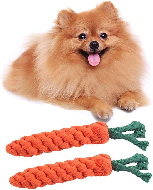 Dog Toys 3 PCS Puppy Teething Chew Toys, Dog Rope Toys, Cat Chew Toys, Safe Braided Rabbit Toys