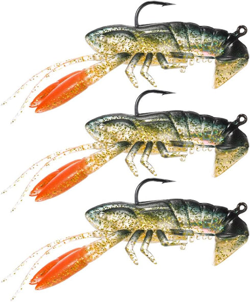 Lixada Soft Fishing Lure Crawfish Bait, Shrimp Lobster Claw Artificial Lure Swimbait, 8cm/14g