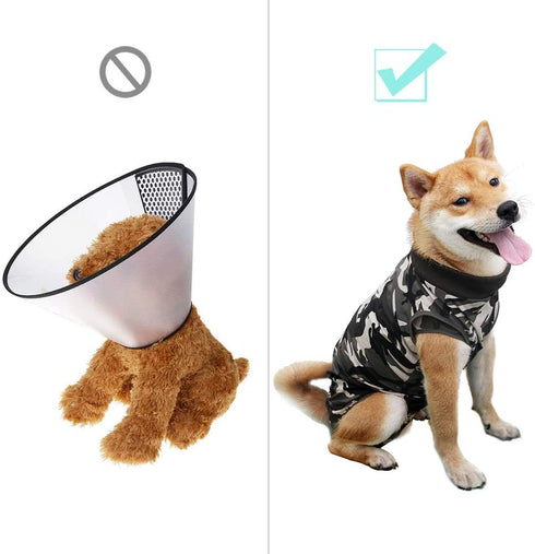 Dog Recovery Suit, Abdominal Wound Puppy Surgical Clothes, Post-Operative Vest, Camouflage