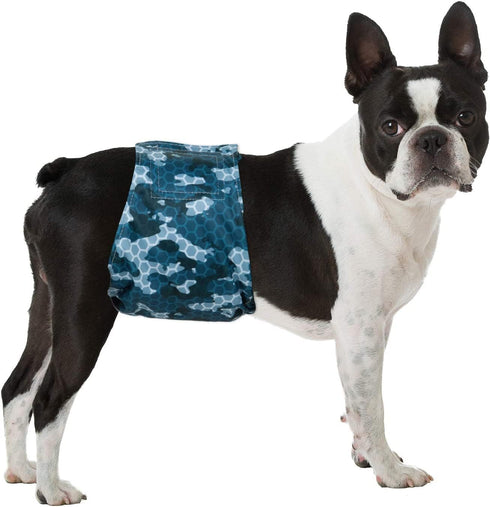 3 Packs Pet Soft Dog Belly Band | Reusable Male Dog Diapers | Washable Belly Wraps for Male Dogs (Army, L)