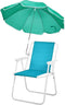 HEPMIMZHU Folding Beach Chair with Umbrella, Lightweight Porable Camping Chair with 265lbs Capacity