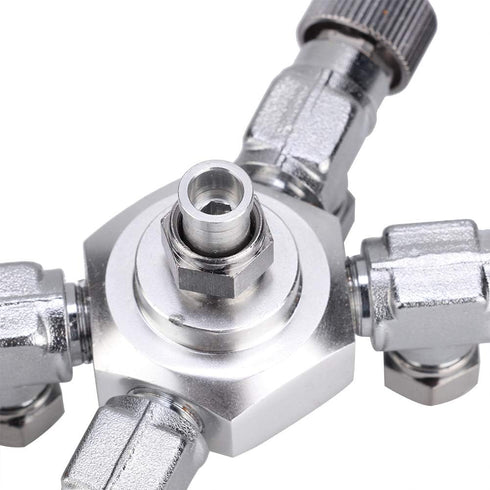 TOPINCN Fish CO2 Splitter Regulator, Aluminum Alloy with 6 Way Outlets for Aquarium