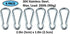 Heavy Duty Bushcraft Stainless Steel Carabiner Spring Snap Clip Link Hooks, 200-500lb Load, 2-12 Packs