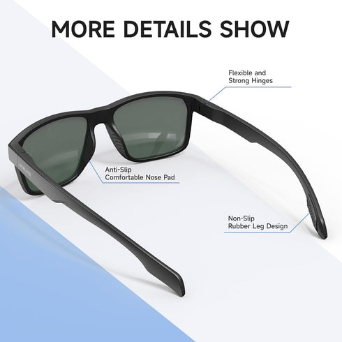 Polarized Sunglasses for Men and Women - Ideal for Driving, Fishing, Hiking, Beach Travel