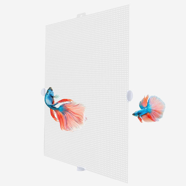2 PCS Aquarium Fish Tank Divider, Clear Cuttable Plastic Grid Plate with Bracket for Betta Fish Tank
