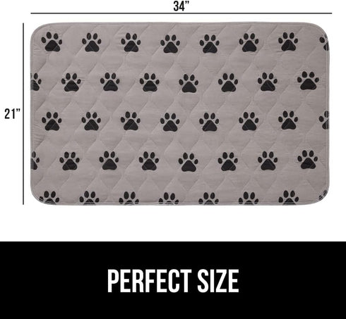 Gorilla Grip Washable Puppy Pads, 34x21, Pack of 2, Waterproof Cloth Pee Pad for Training Puppies, Reusable
