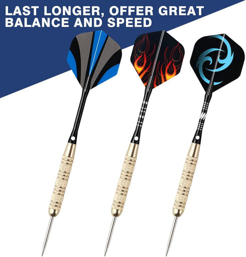 Tezoro Standard Dart Flights, 30 Sets, 90 Pcs, Durable Replacement Accessories, Rich Designs